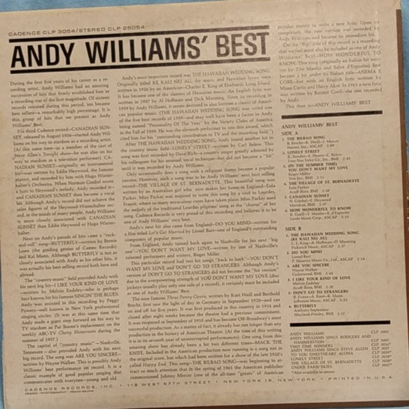 VINTAGE Andy Williams - Picture 2 of 2